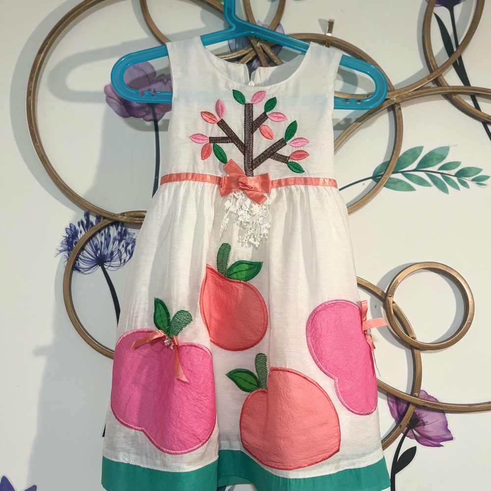 Pink and Green Kids Casual Dress